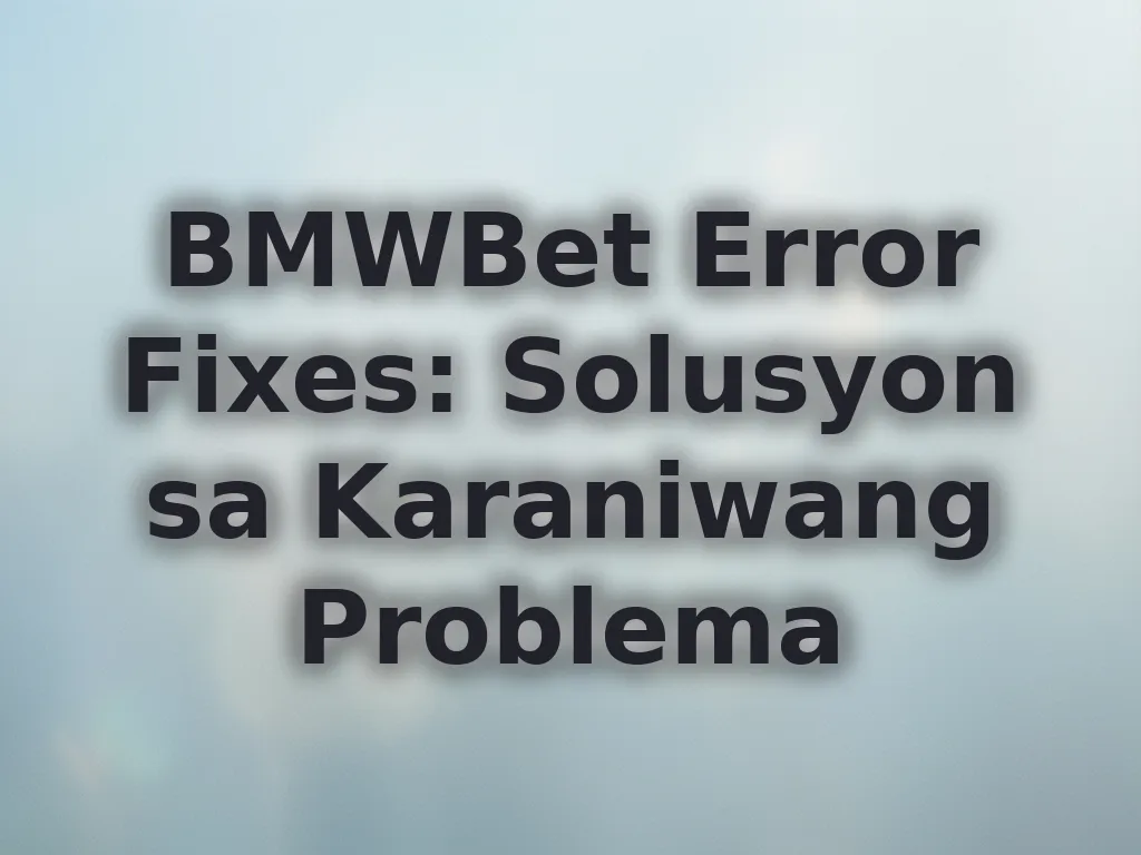 Technical fixes